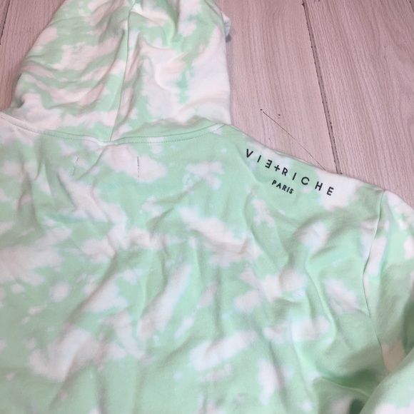 Vie Riche Mens París Hoodie Angel Rose Embroidery  Kangaroo Pocket Green 2XL - Picture 6 of 13